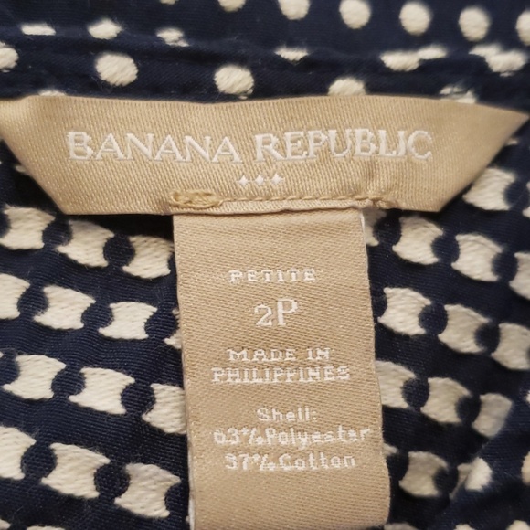 Banana Republic polka dot tailored top Sz 2P - Picture 4 of 4